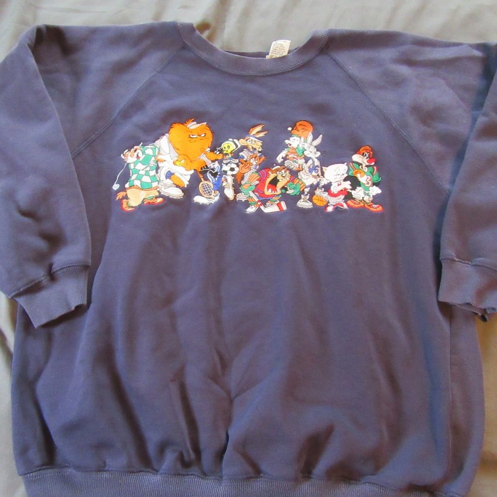 Mens Vtg Acme Clothing Looney Tunes Sports Sweater Sz L
